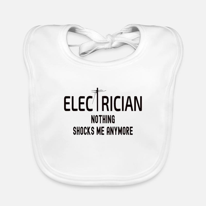 électricien - Bavoir bio Bébé - blanc
