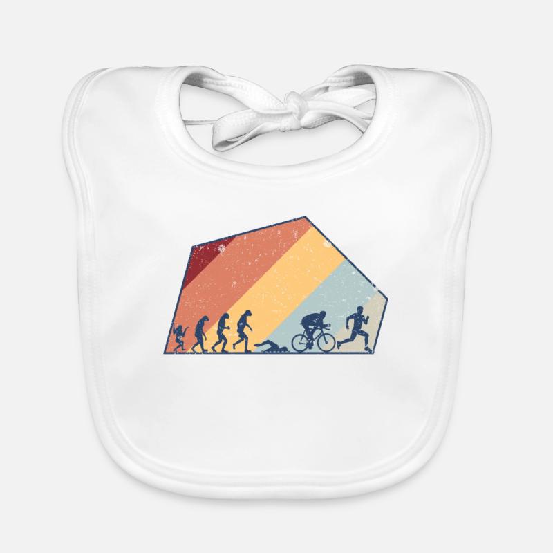 Triathlete Evolution Vintage Triathlon Gift Idea Organic Baby Bibs