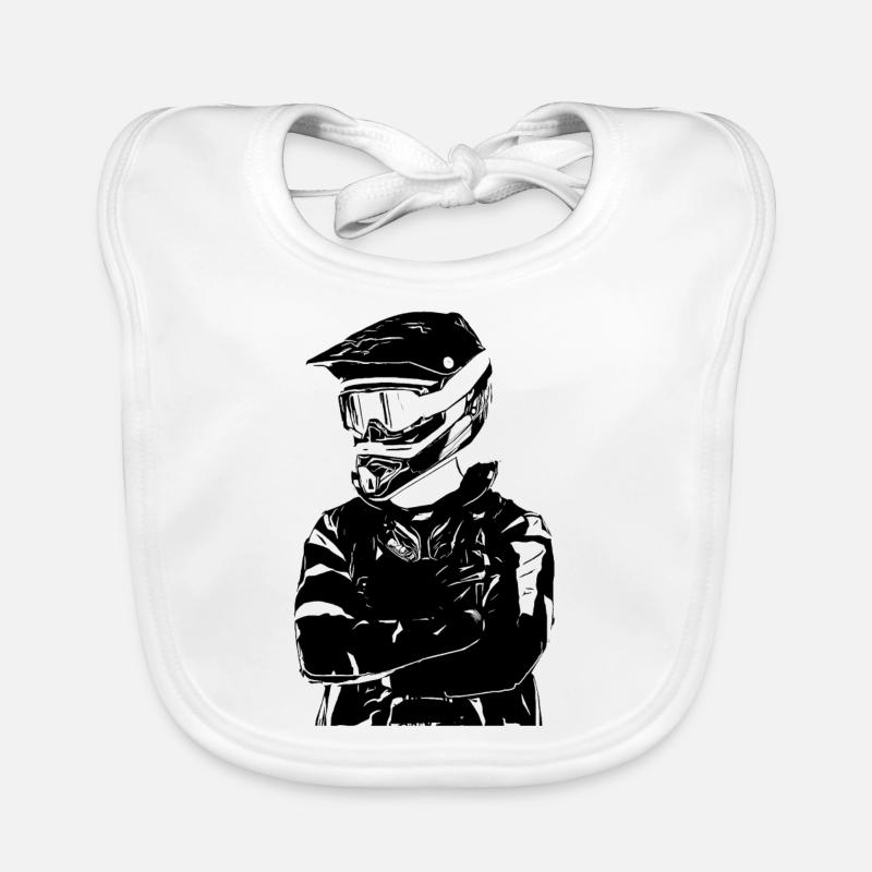 Conception de motocross / idée cadeau Bavoir bio Bébé