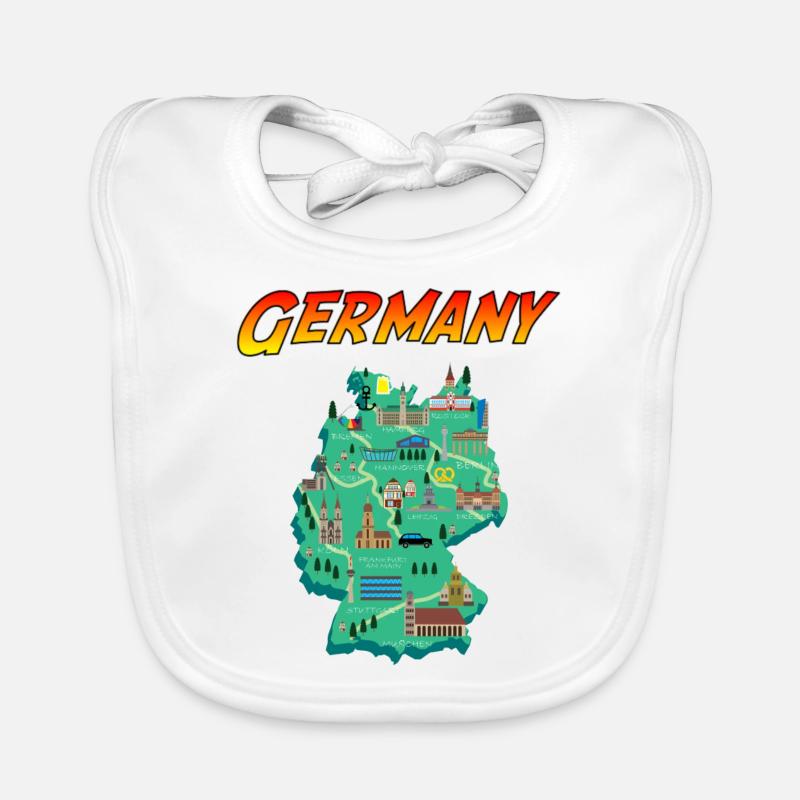 Germany - map - vintage sign style Organic Baby Bibs