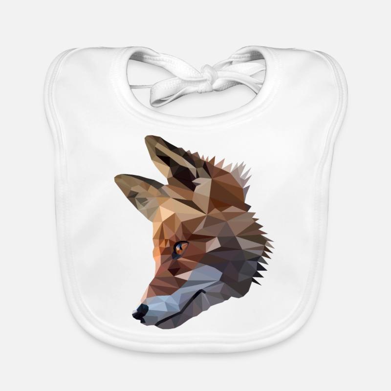 Fox head polygon fox Organic Baby Bibs