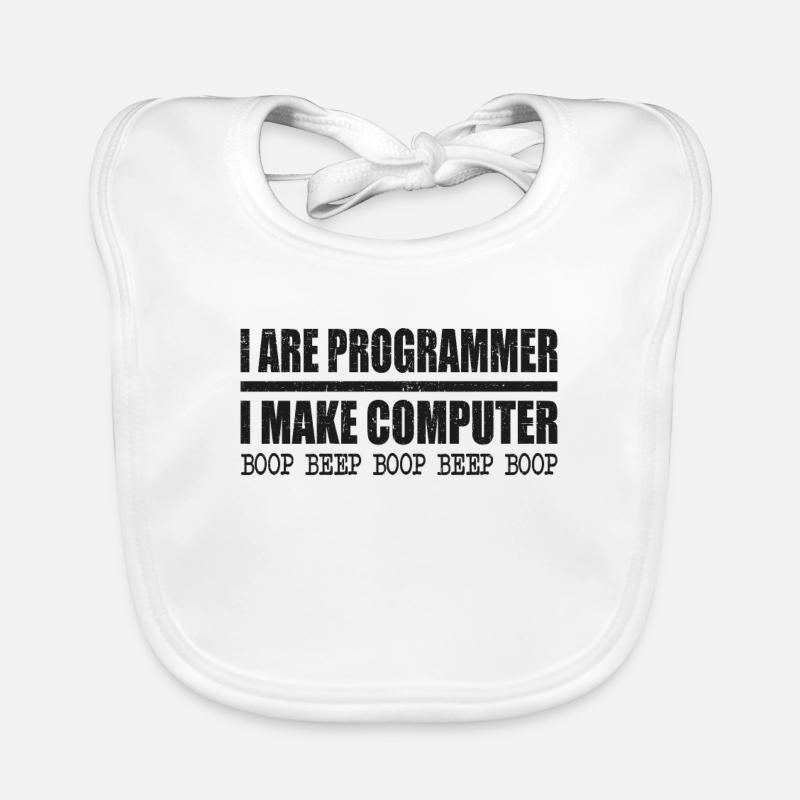 Je suis programmeur je fais bip boop ordinateur Bavoir bio Bébé