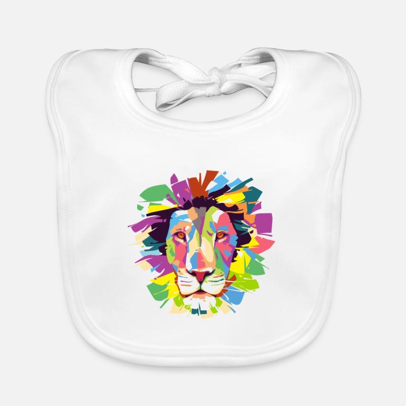 Lion positif coloré Bavoir bio Bébé