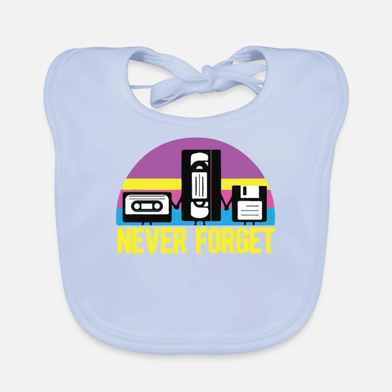 never forget vhs casette floppy disc Organic Baby Bibs