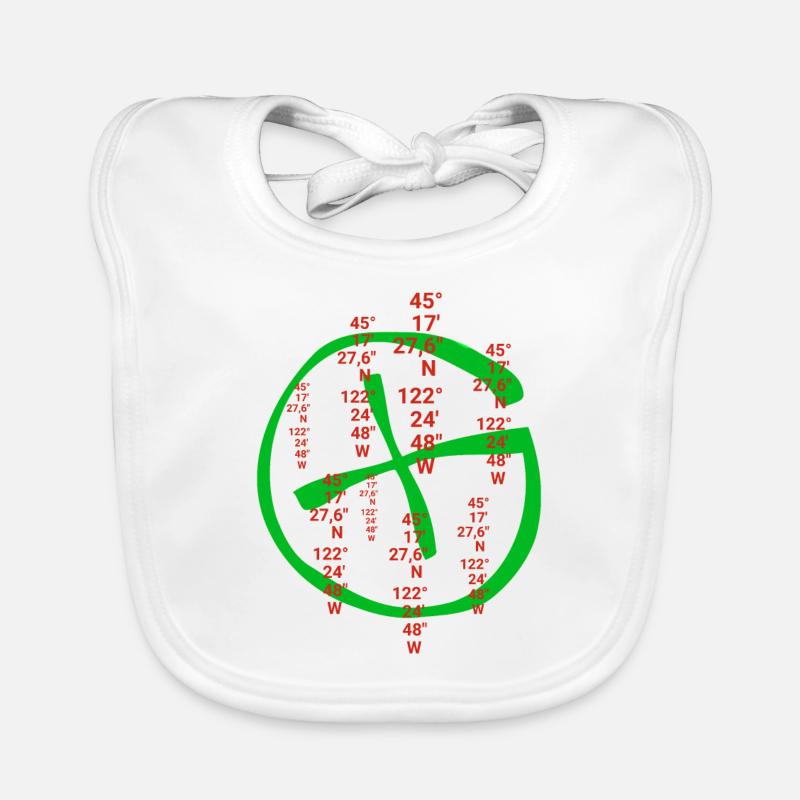 Geocaching Coordonnées Geocache Accessory Gift Bavoir bio Bébé