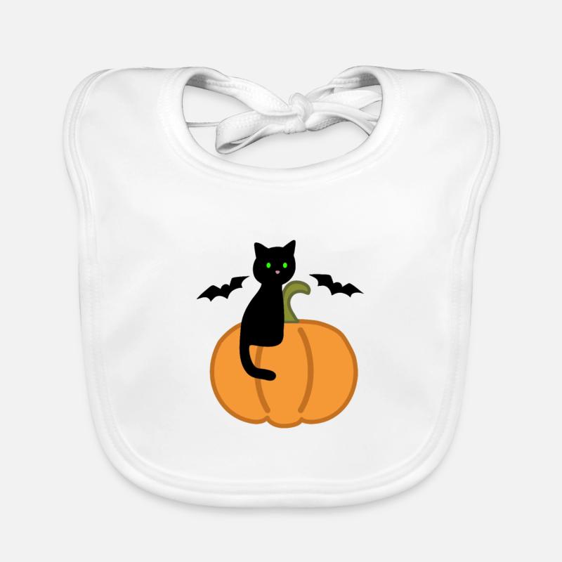 Cat on pumpkin Organic Baby Bibs