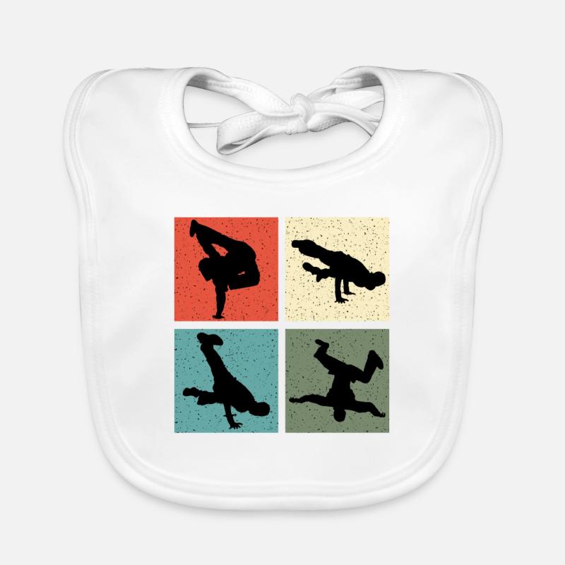 Vintage break dancer Organic Baby Bibs