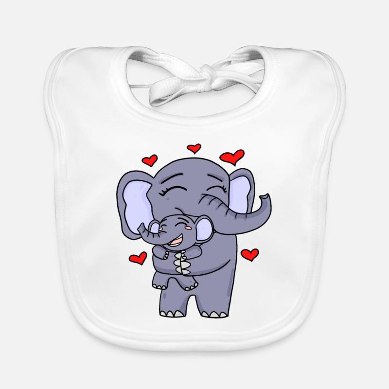 Éléphant mignon Bavoir bio Bébé