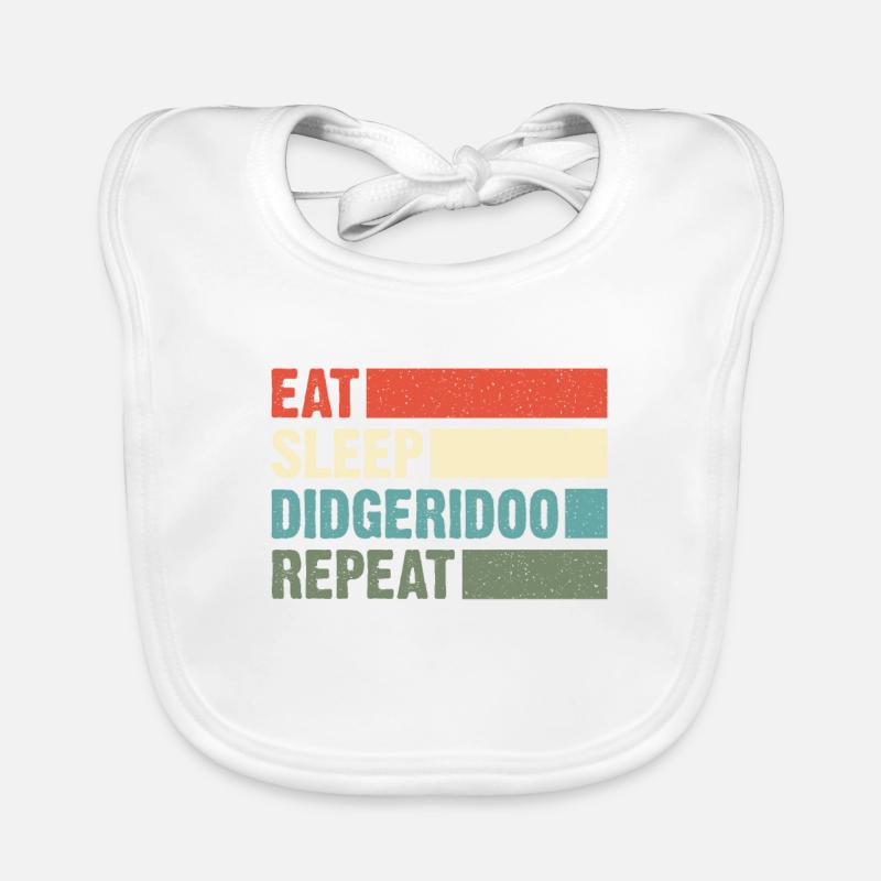 Didgeridoo Eat sleep repeat Organic Baby Bibs