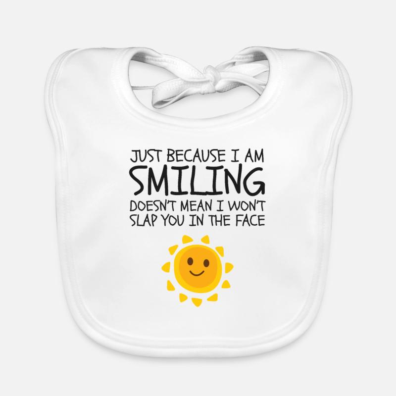 Nur weil ich lächle Netter Neuheits-Humor Baby Bio-Lätzchen