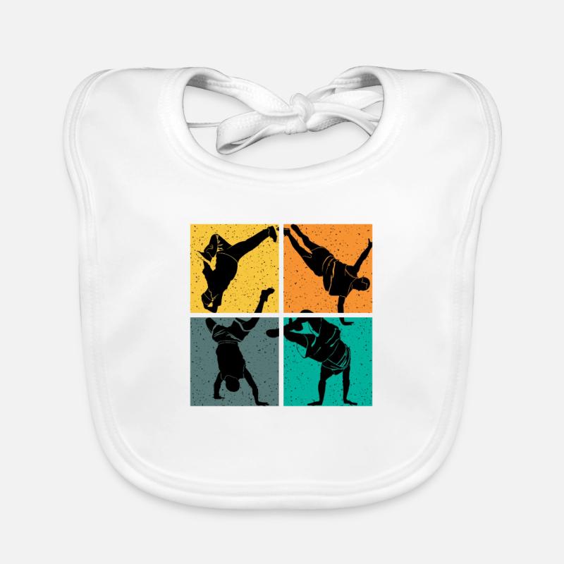 Breakdance dance vintage Organic Baby Bibs
