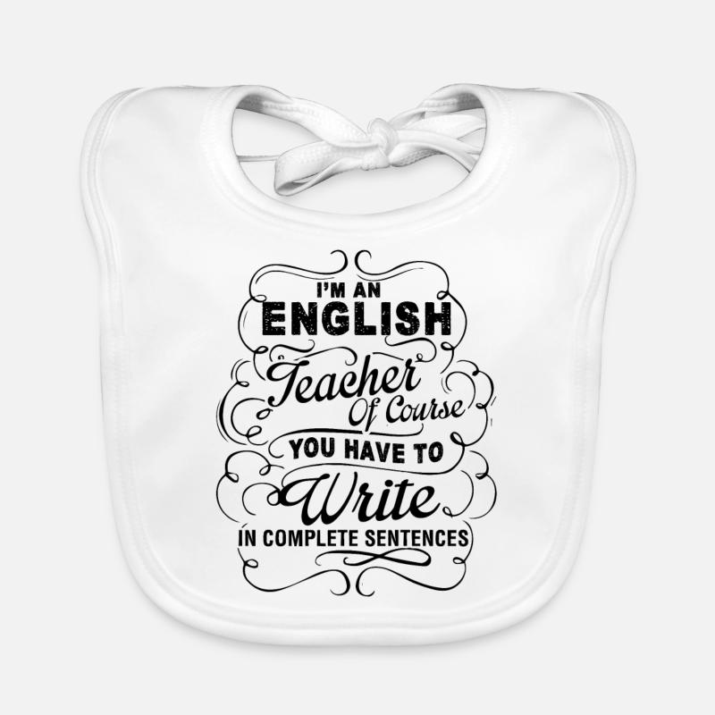 Ich bin ein Englischlehrer Shirts Baby Bio-Lätzchen