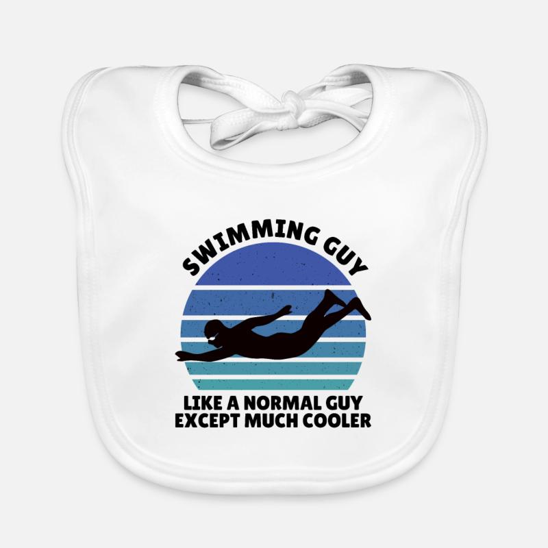 swimming guy Organic Baby Bibs