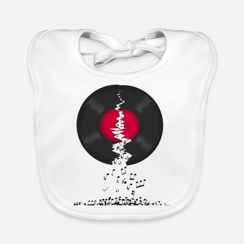 Broken LP Vinyl Record Spilling Notes Organic Baby Bibs