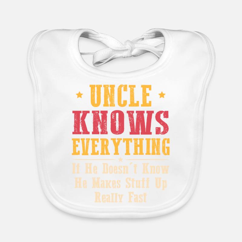 Uncle Knows Everything - Bavoir bio Bébé - blanc