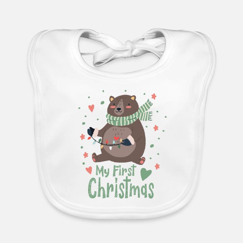 My First Christmas Organic Baby Bibs