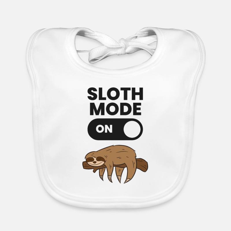 Lazy Sloth Müde Sloth Lustige Sloth Mode On Baby Bio-Lätzchen