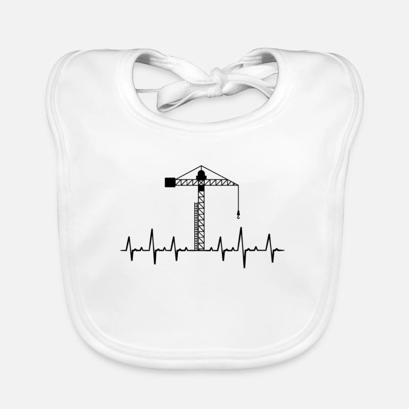 Crane cranes crane operator construction site excavator gift Organic Baby Bibs