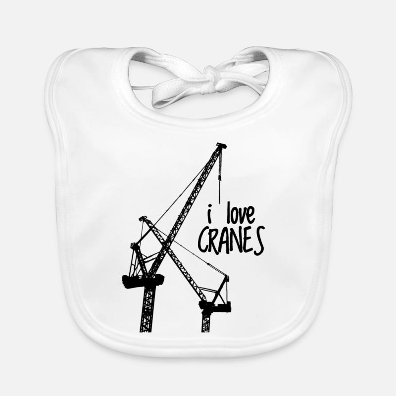 I love cranes crane crane operator construction site gift Organic Baby Bibs