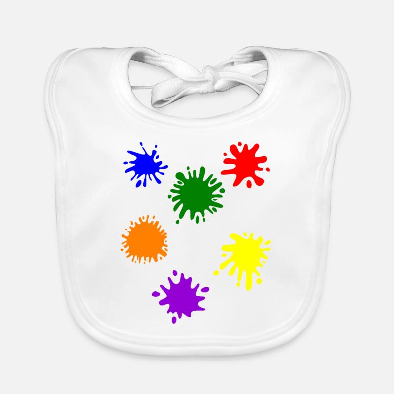 Taches de couleur - Bavoir bio Bébé - blanc