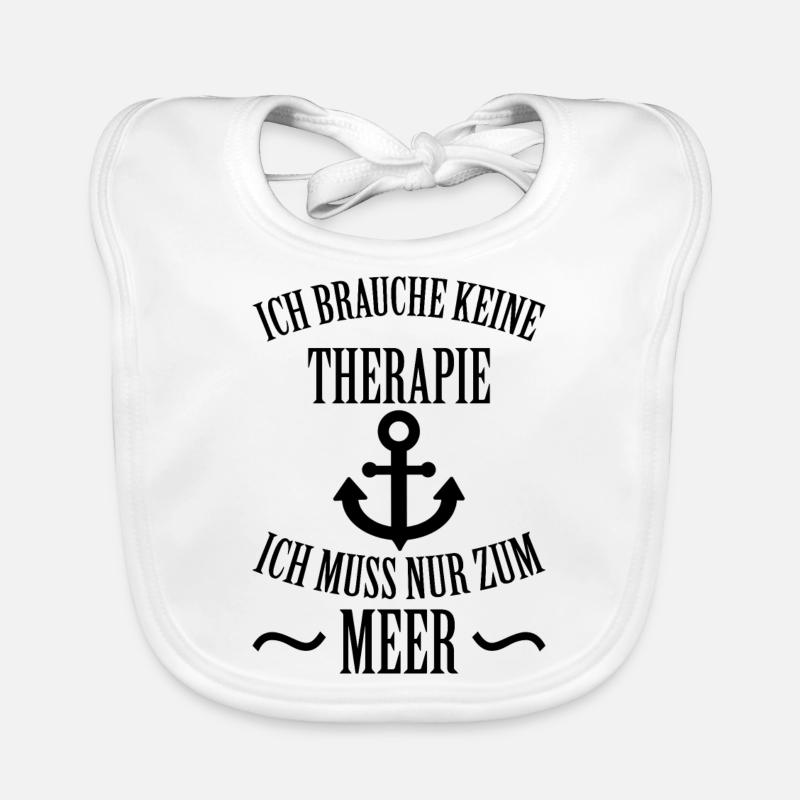 Meer Schiff Anker See Norddeutsch Spruch Geschenk Baby Bio-Lätzchen