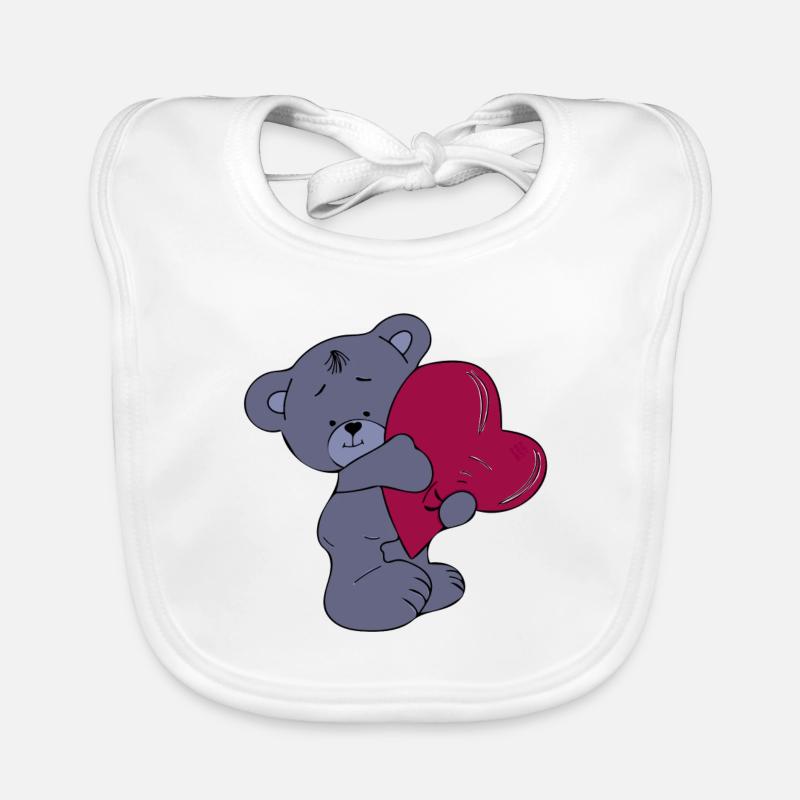 Teddybär verliebt Baby Bio-Lätzchen