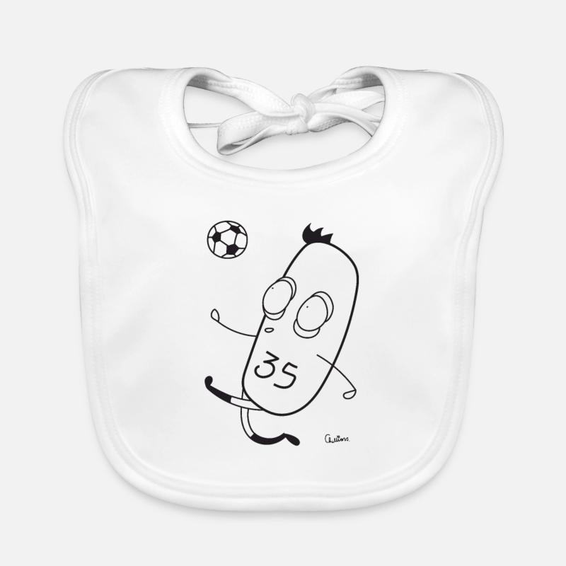 Footballeurs Chillions - Bavoir bio Bébé - blanc