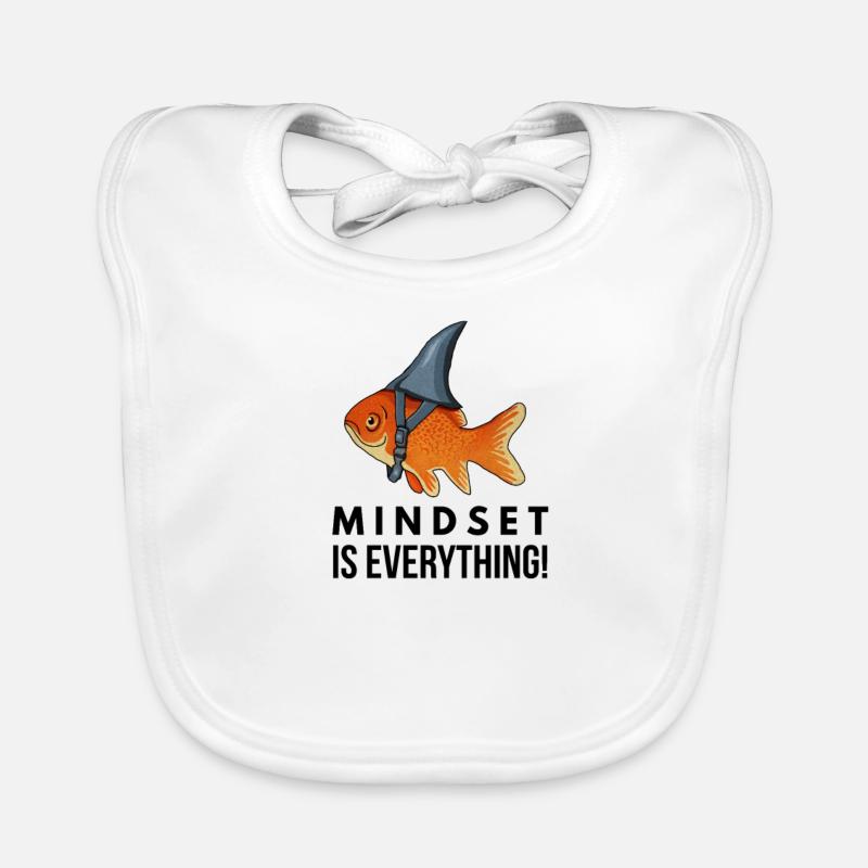 Motivational, Mindset is Everything, Goldfish - Baby Bio-Lätzchen - Weiß