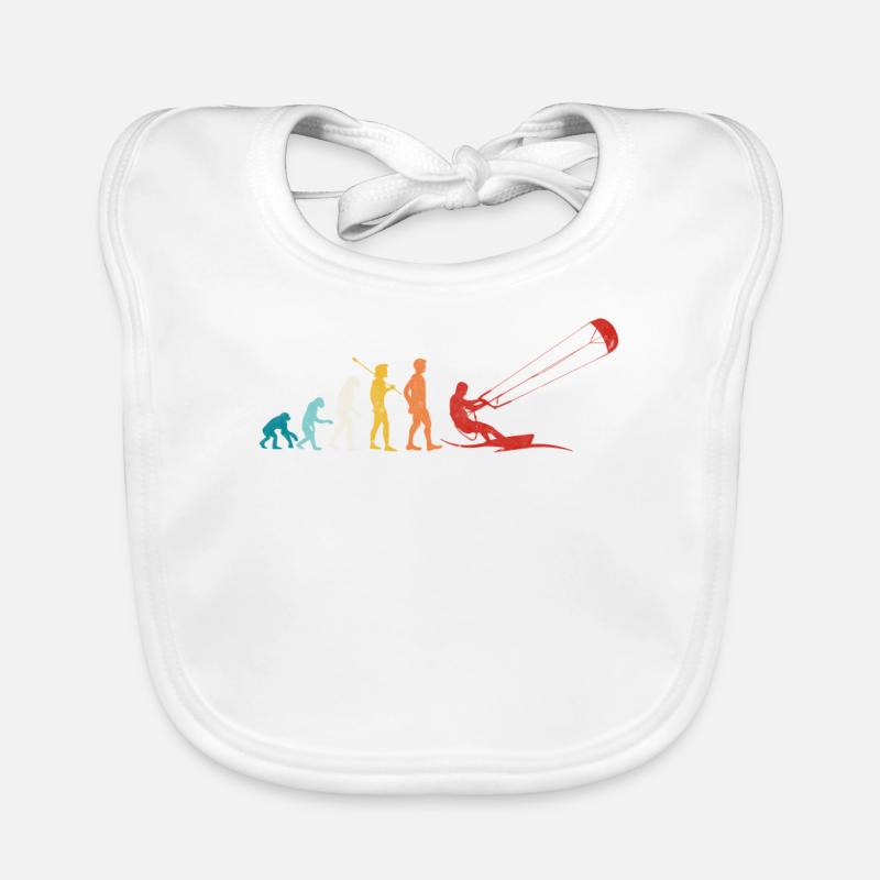 Retro Evolution Kite Surfing Funny Kite Boarding Bavoir bio Bébé