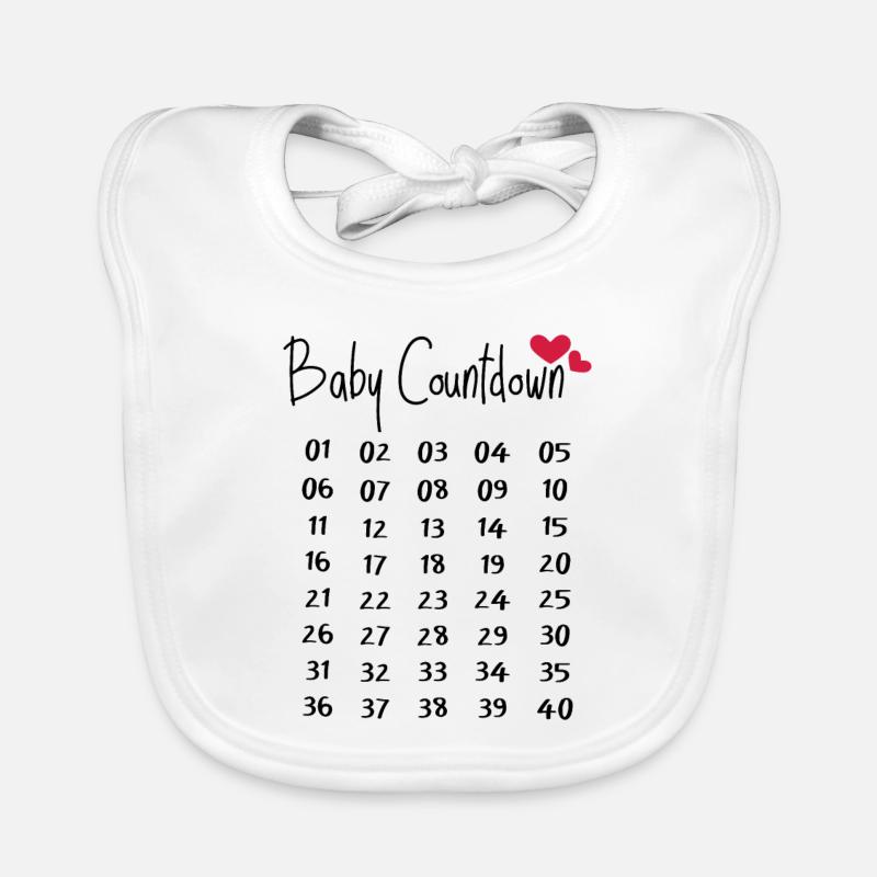 Bébé Compte à rebours Semaines de grossesse Bavoir bio Bébé