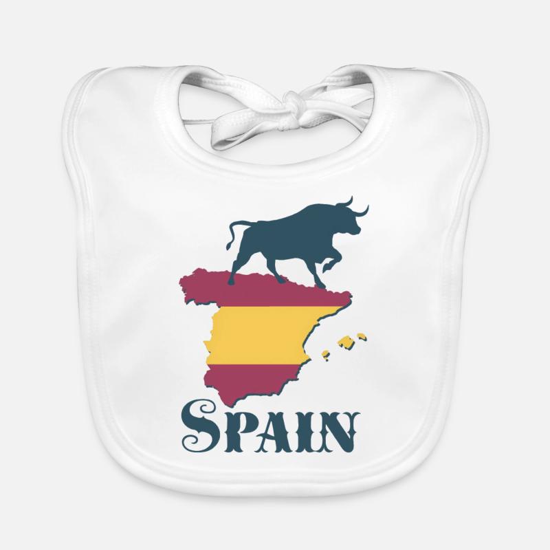 Espagne - Bavoir bio Bébé - blanc