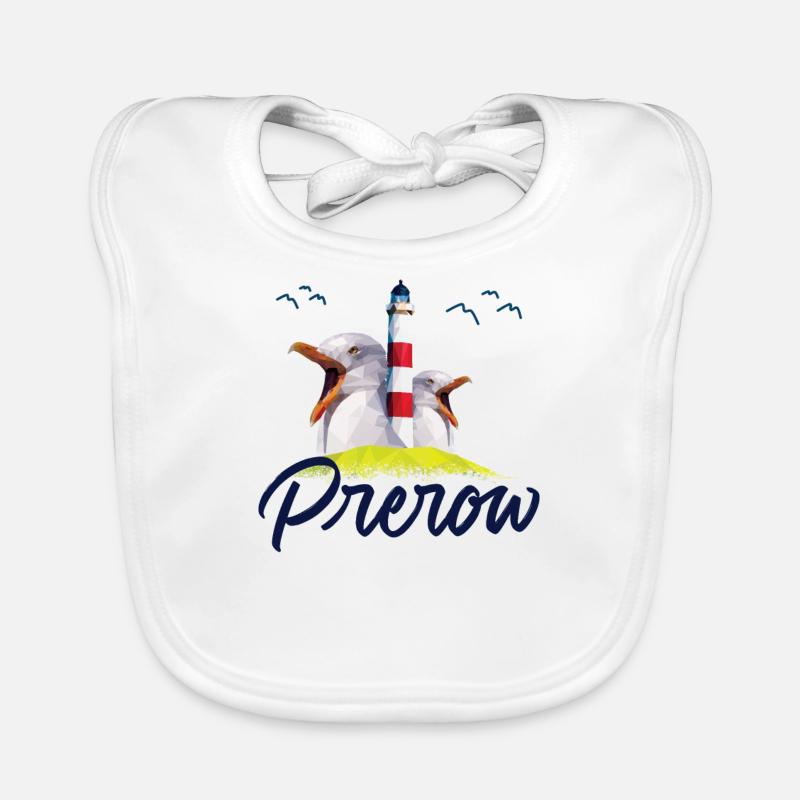 Prerow Baltic Sea Vacation Seagull Lighthouse Gift Organic Baby Bibs