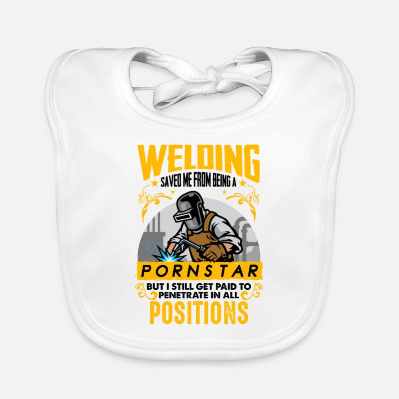 Welding Saved Me Funny welder gift Organic Baby Bibs