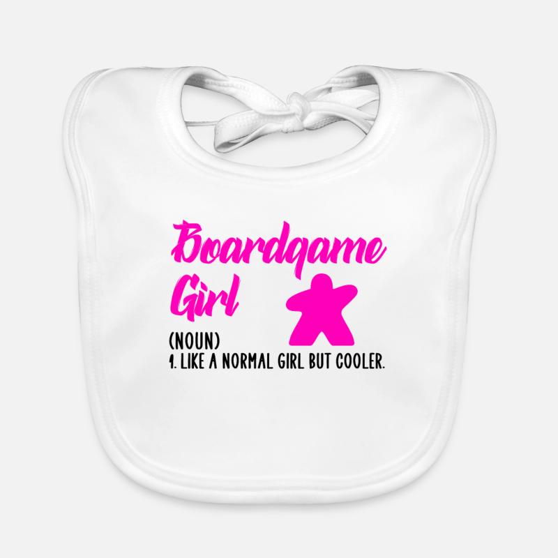 fille de jeu de société - Bavoir bio Bébé - blanc