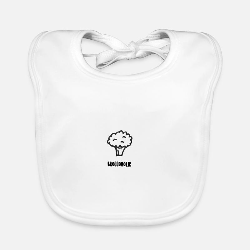 broccoholic - Bavoir bio Bébé - blanc