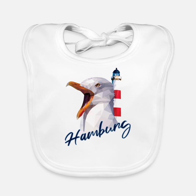 Hamburg Hamburger norddeutsch Möwe Geschenk Baby Bio-Lätzchen