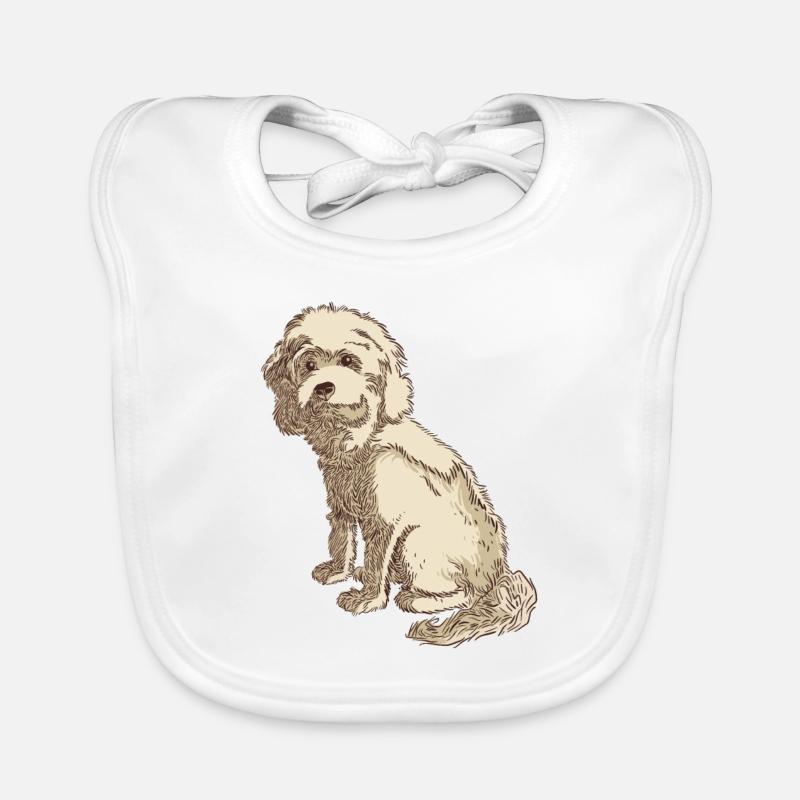 Cockapoo Hundezeichnung eines Cockapoo Baby Bio-Lätzchen
