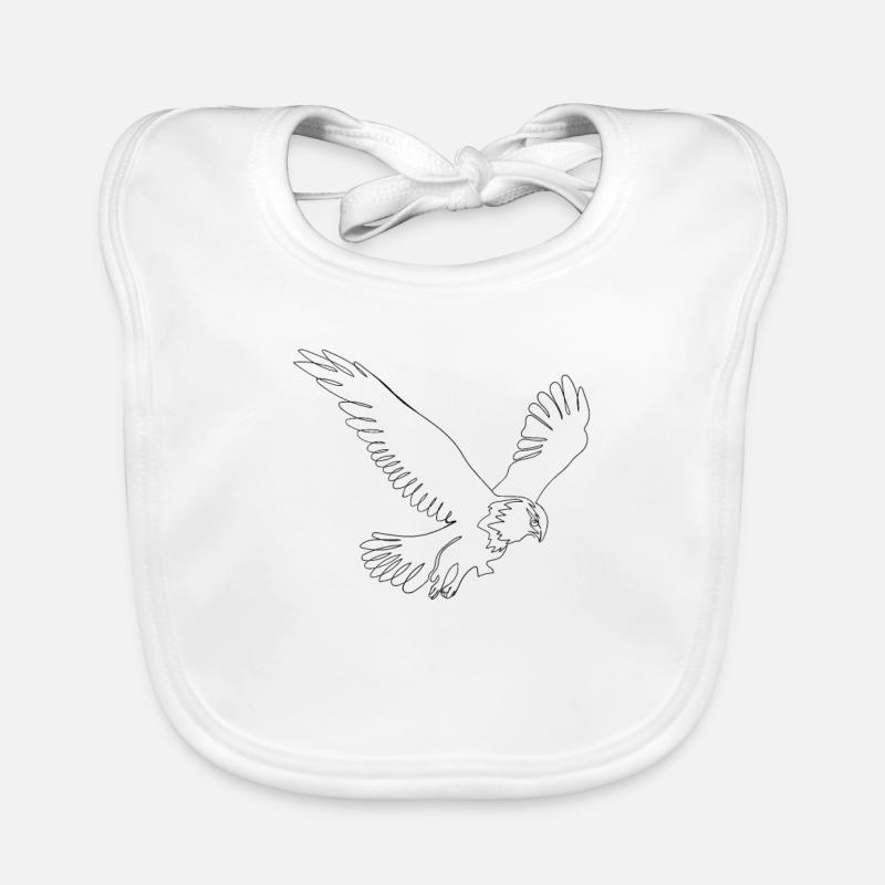 One Line Art Eagle drawn with a dash Organic Baby Bibs