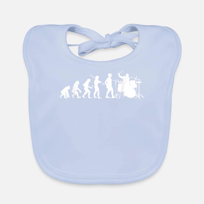 Evolution Drums Funny drummer musician band Organic Baby Bibs