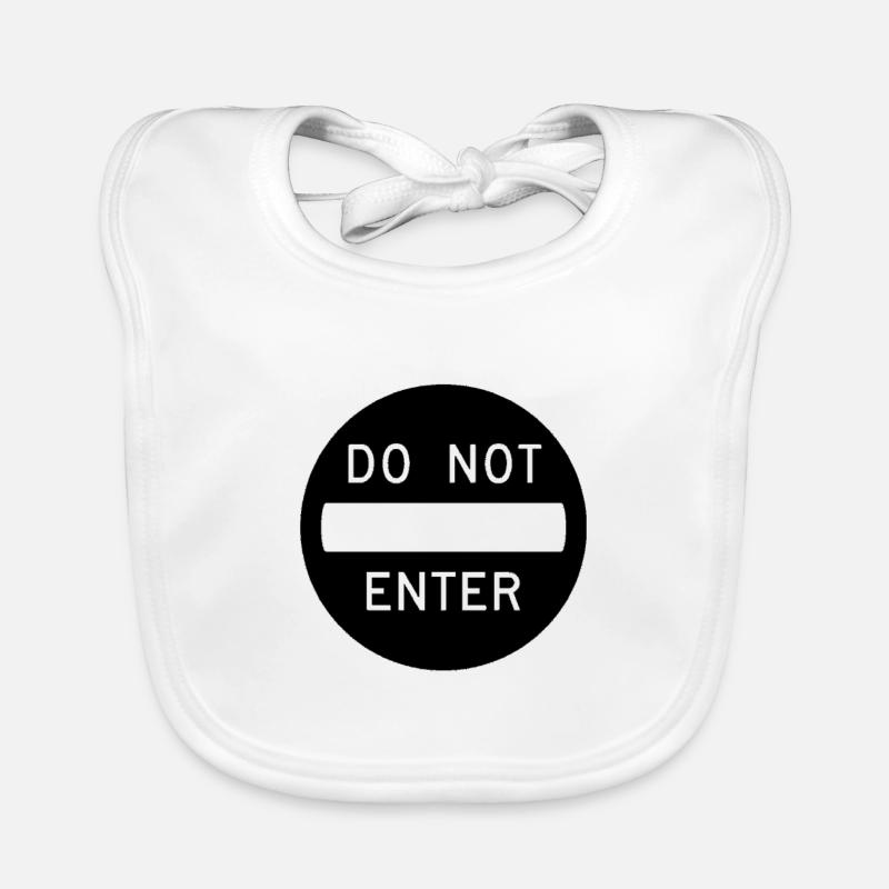 Do not enter Einbahnstraße Stop Schild Lustig Baby Bio-Lätzchen