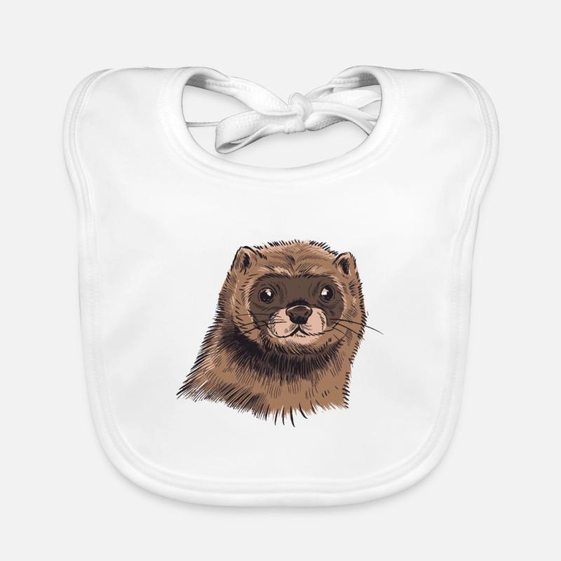 Tête de vison mignon vison dessin mignon Bavoir bio Bébé