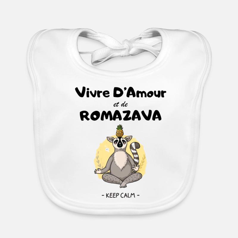 Vivre d’Amour et de Romazava - Bavoir bio Bébé - blanc