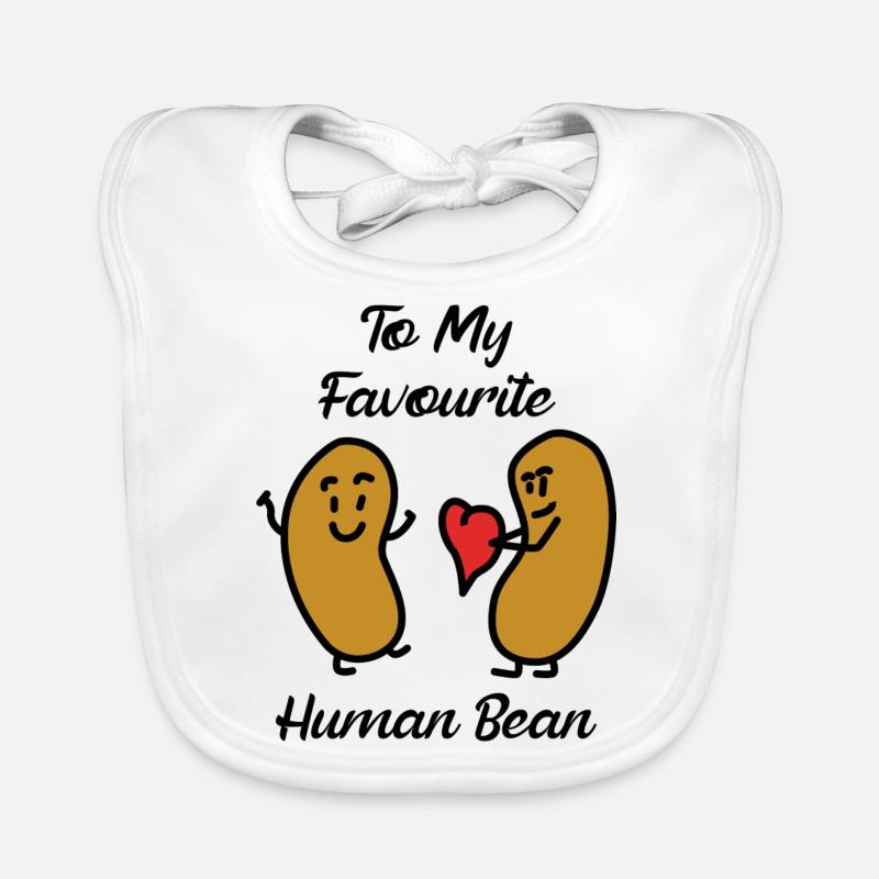 Haricot humain - Bavoir bio Bébé - blanc