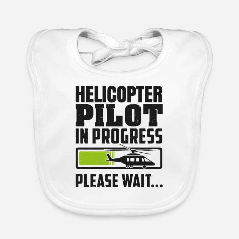 Future helicopter pilot loads Organic Baby Bibs