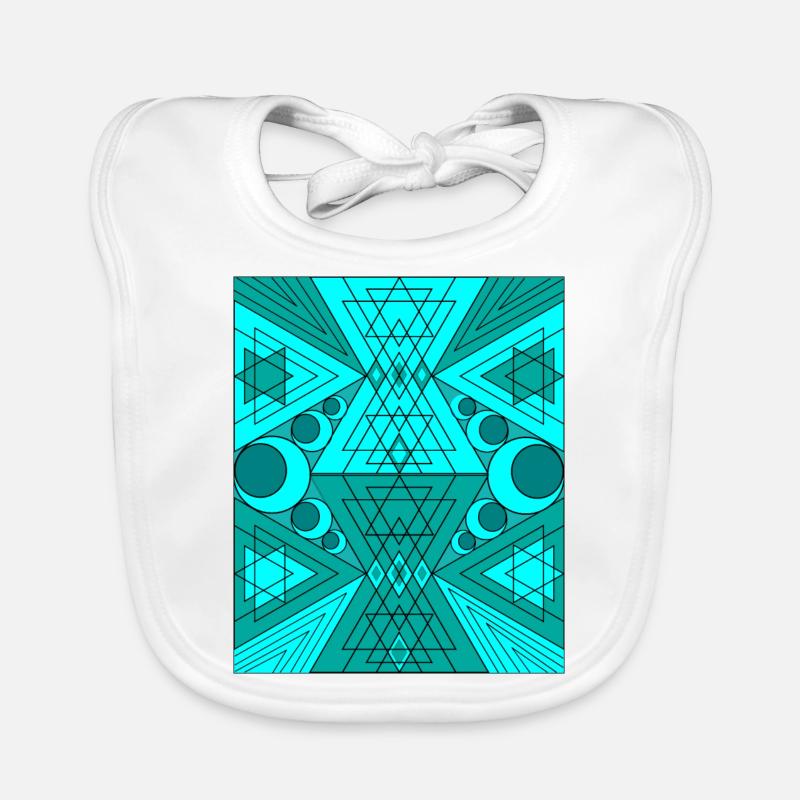 Sacred Geometry Turquoise BytheManzanitas Organic Baby Bibs