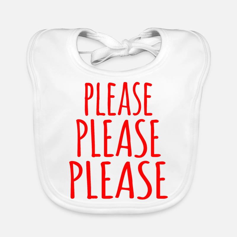 Please Please Please (red) - Franglais Humor Organic Baby Bibs
