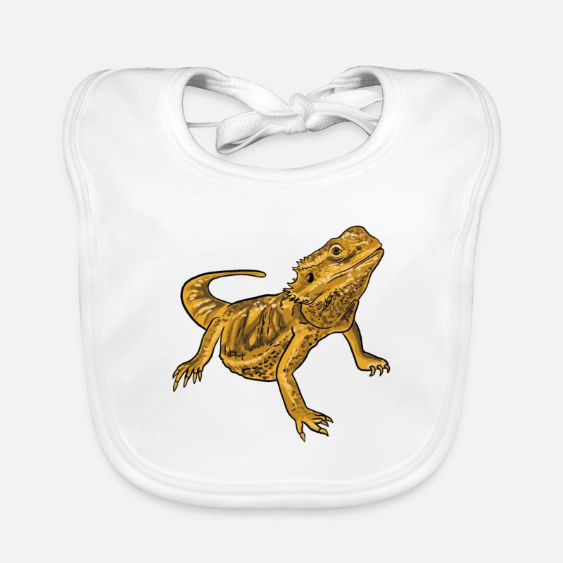 Dragon barbu - Bavoir bio Bébé - blanc
