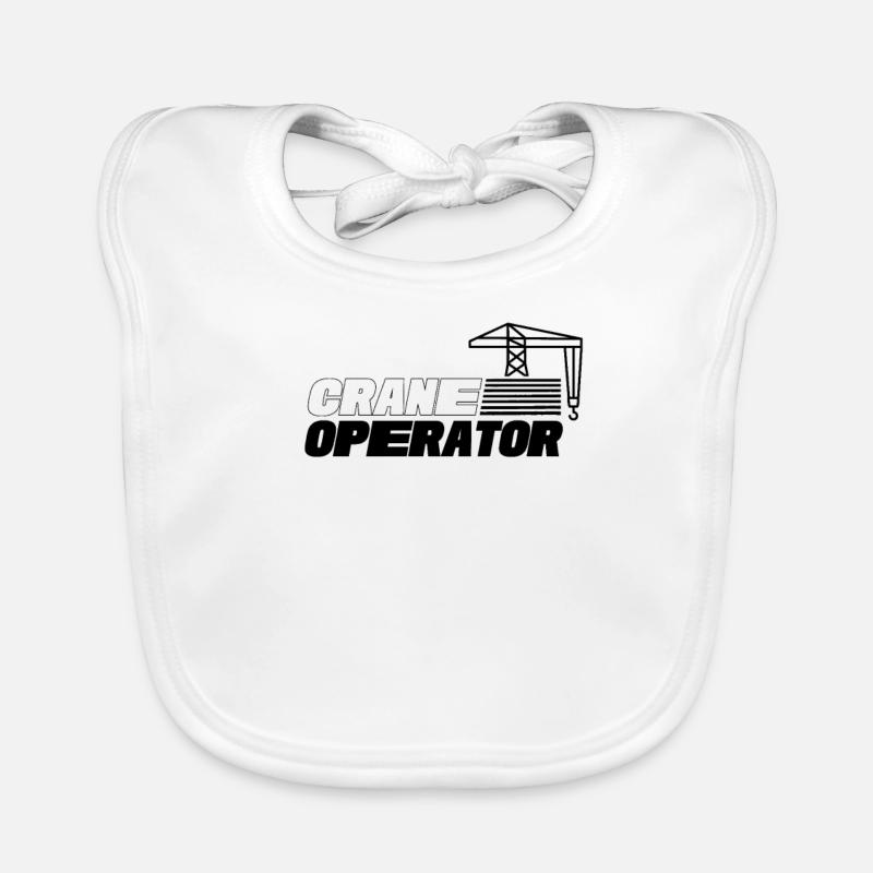 Crane driver crane construction site crane operator cranes Organic Baby Bibs