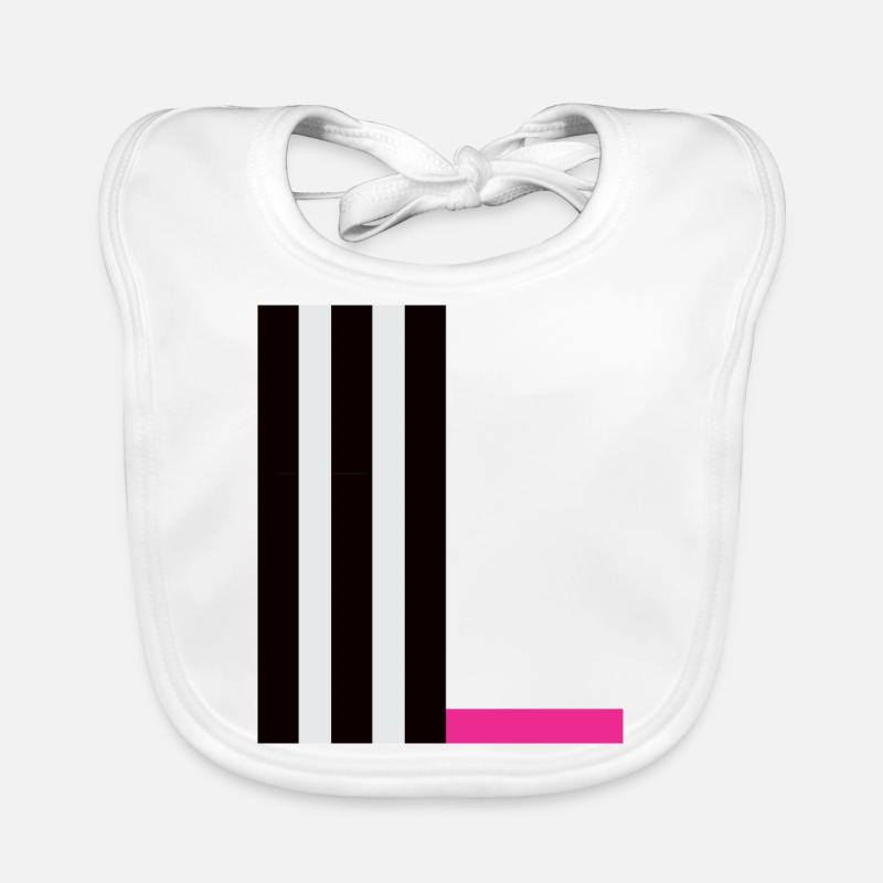 Abstract monochrome line pattern Organic Baby Bibs