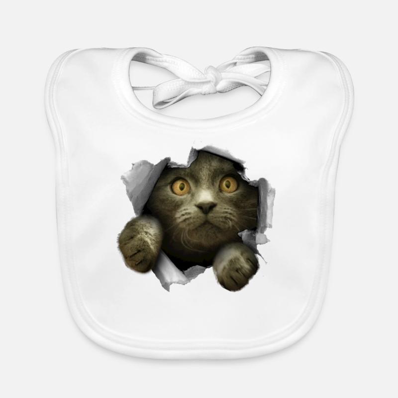 Chaton fêlé chat mignon Bavoir bio Bébé